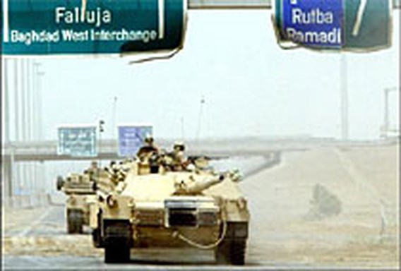 Soldaten Saddam de baas in Fallujah