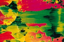 Detail van het schilderij van Gerhard Richter uit ,,War Cut''.