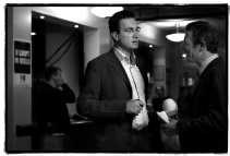 Pascal Smet (SP.A) wordt geïnterviewd door de VRT.