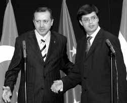EU-voorzitter Balkenende met de Turkse premier Erdogan.