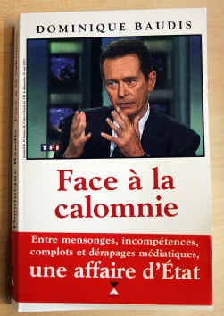De cover van Dominique Baudis' boek Face à la calomnie (tegenover de laster).