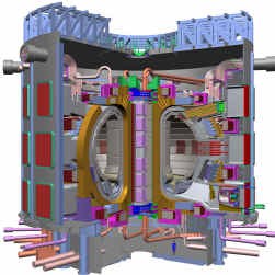 Iter, de toekomstige internationale kernfusiereactor: met de afmetingen van een flinke sporthal niet bepaald pocketformaat.
