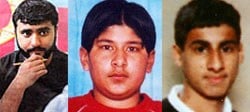 Zelfmoordactivisten Mohammad Sidique Khan,Hasib Mir Hussain en Shehzad Tanweer