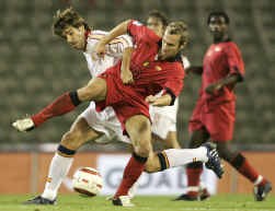 Thomas Buffel speelde tot aan zijn vervanging bij de 0-2 een sterke partij.