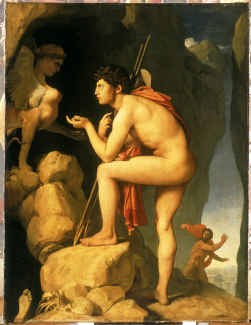 ,,Oedipus en de sfinx'' door Ingres, 1808-1825.