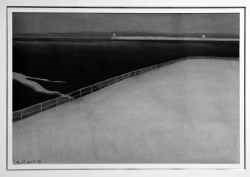 Leon Spilliaert, ,,Dijk en staketsel bij de vaargeul in Oostende.''