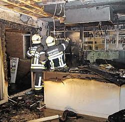 De keuken is helemaal vernield. Frank Meurisse<br>