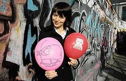 Katrijn Everaerd: ,,De ballonnen zijn zo opvallend dat iedereen er wel eens zal naar kijken.'' Gianni Barbieux