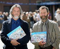 Piet Rymen (rechts) schreef het stripverhaal, Dré Matthijs verzorgde de tekeningen. Yorick Jansens<br>