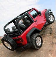 Met een ervaren bestuurder bedwingt de Wrangler de moeilijkste hindernissen.jeep