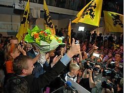 CD&V viert de verkiezingsoverwinning. Bart Dewaele<br>