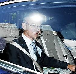 Herman Van Rompuy gisteren bij zijn aankomst aan het kasteel Belvédère. blg