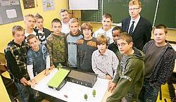 De leerlingen van de Technische School hebben zelf de maquette van de nieuwbouw gemaakt. Koen Merens<br>