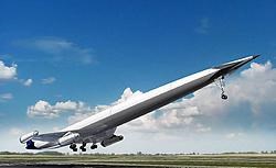 De A2, van het Lapcat-project, is ruim twee keers sneller dan de Concorde en een flink stuk langer dan de A380. Reaction Engines<br>