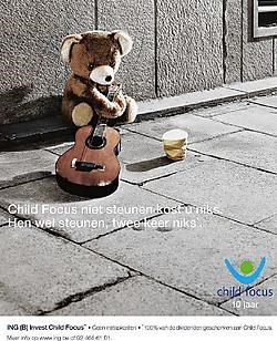Een van de affiches die de komende weken in de media verschijnen, om de uitgifte van een speciale Child Focus-bevek bekend te maken.<br>