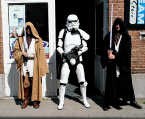 Bezoekers kunnen zich laten fotograferen in Star Wars decor. rr<br>