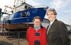 Charles Beuckels (l.) en Geert Vanden Broucke zien nog een toekomst voor de Surcouf.Isabelle Vanhassel<br>