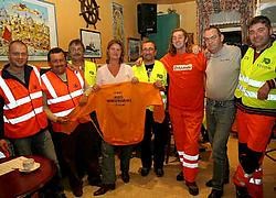 Jeffrey Berton, Eddy D'hondt, Danny De Pince, Olivier Verhaert en Dirk Van Massenhove stappen naar Scherpenheuvel voor het goede doel.Norbert Minne<br>