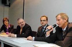 In de provinciale politieschool werden de cijfers van bedrijfscriminaliteit toegelicht. Koen Fasseur <br>