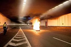 Het nieuwe branddetectiesysteem werd gedemonstreerd in de Belliardtunnel. Jennifer Jacquemart<br>