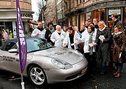 Met een ludieke actie protesteerde Spirit tegen de samenstelling van de indexkorf. Koen Fasseur