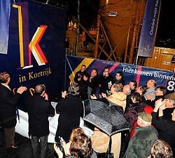 Aan de werf van het nieuwe winkelcentrum werd de nieuwe naam officieel onthuld. Patrick Holderbeke<br>