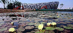 In het Nationaal Olympisch Stadion in Peking zullen de openings- en de slotceremonie van de Spelen plaatsvinden.<br> photo news<br>