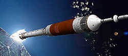 Ares 1 vertrekt naar de ruimte. Hard met de pagina wapperen om een realistische indruk te krijgen. Nasa<br>