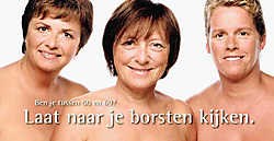 Burgemeester Yolande Avontroodt werkte eerder, samen met OCMW-voorzitster Lieve Struyf (links) en raadslid Anke Fierens (rechts) zelf al mee aan een kankerpreventiecampagne.<br>
