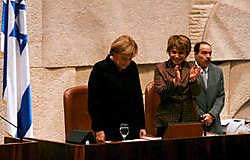 Angela Merkel beloofde dat Duitsland altijd zal opkomen voor de veiligheid van Israël.afp<br>