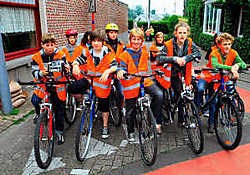 In totaal namen er 85 leerlingen deel aan de praktische proef van het fietsexamen.Patrick Holderbeke