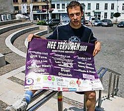 Kevin Soenens op het marktplein waar Hee Tervuren plaatsvindt.<br> Koen Merens