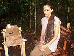 Ingrid Betancourt in gevangenschap in november 2007.ap<br>