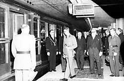 Op 4 oktober 1952 opende koning Boudewijn de Brusselse noord-zuidverbinding. belga<br>