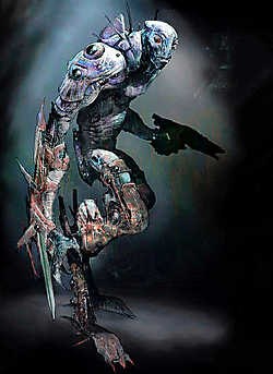 Figuur uit de game 'The rings of Orbis', die door de auteur PJ Haarsma ontworpen werd om zijn boekenreeks 'The softwire' te promoten.rr <br>
