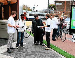De jonge liberalen willen een groene oase op de plaats van het oude station. Louis Verbraeken