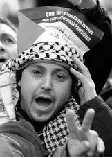 Pro-Palestijnse betoger. belga<br>