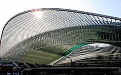 Het station Liège-Guillemins van de Spaanse architect Santiago Calatrava: een van de paradepaardjes van het nieuwe Luik.Carlo Verfaille<br>