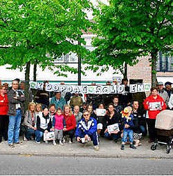 De actiegroep Beton voert actie tegen de omleidingsweg. kvh