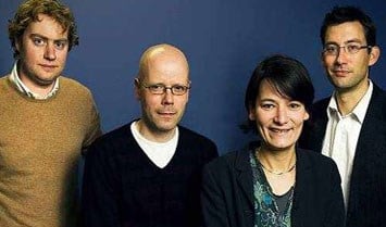 Wouter Verschelden, Bart Brinckman, Isabel Albers en Steven Samyn.