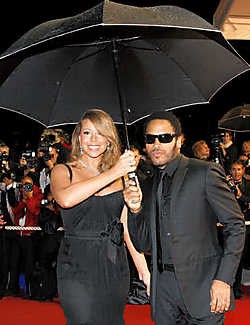 Mariah Carey en Lenny Kravitz, twee bijrolletjes in 'Precious'. epa