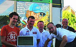 Webmaster Davy De Winne en bestuursleden Peter Van Den Broecke, Ronny Remory, Bart De Schampheleire en Fons Moens.