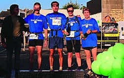 Koen Van Roey, Geert Camerlinckx, Richard Garnett en Erwin Ramaekers in Eupen. if