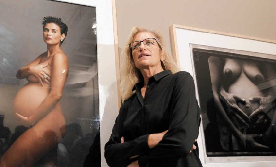 Annie Leibovitz bij de opening van haar tentoonstelling deze zomer in Madrid.efe