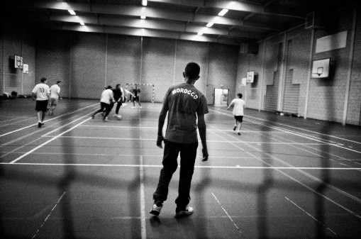 Een partijtje minivoetbal in de buurt van Centrum West. Eric de Mildt