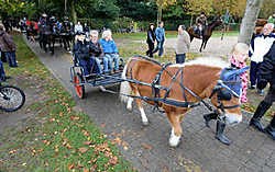De stoet van ruiters en koetsiers was een van de trekpleisters. mye