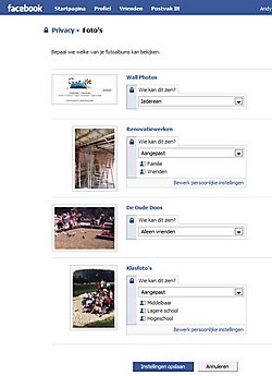 Wijzig de privacy-instellingen van je fotoalbums.