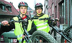 Kevin Roelants en Gijs Meulemeester namen deel aan de Bikespotting-wedstrijd van de provincie. Koen Merens