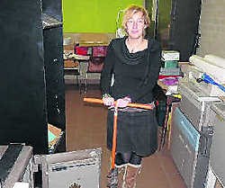 Coördinator Ariane Aris is nog niet bekomen: 'Gelukkig zaten de weekendinkomsten niet in de kluis.' pel