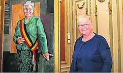 Anny De Maght is tevreden over haar portret. 'Een confrontatie met jezelf.' Hendrik De Rycke